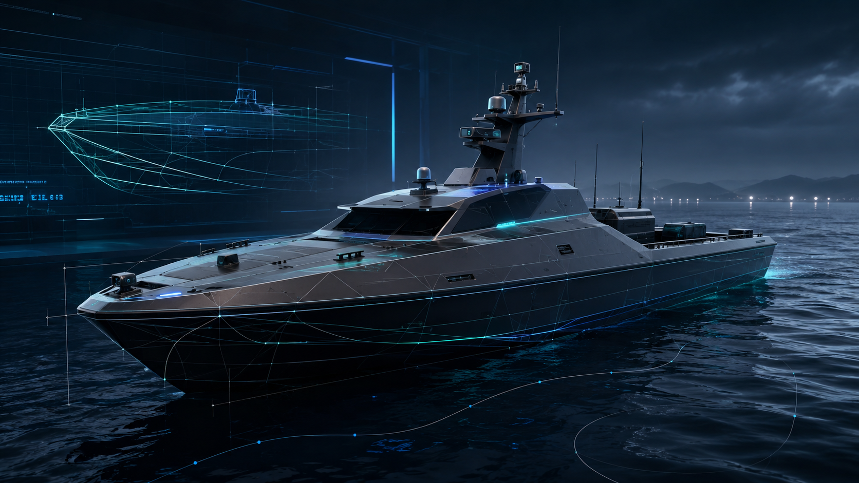 Original unmanned surface vessel exterior design with naval architecture and CAD surface development